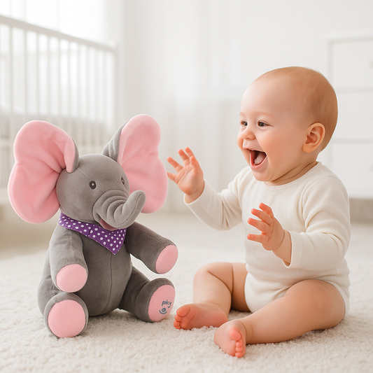 Vionel® - Kiekeboe Knuffel Olifantje – Voor Lachen & Samenmomenten